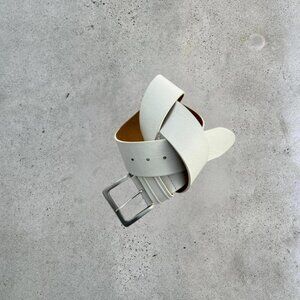 White leather belt